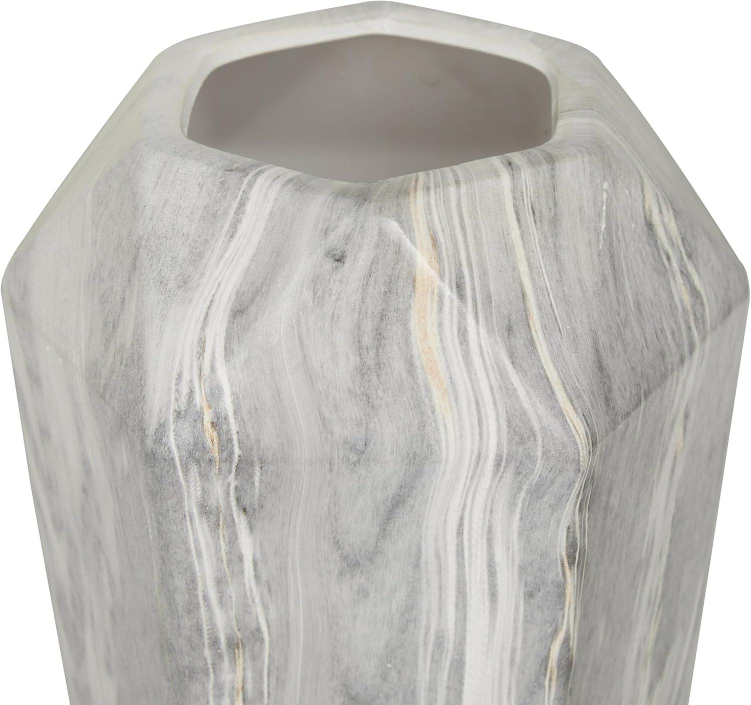 image:imageDeco 79 Ceramic Decorative Vase Faux Marble Centerpiece Vase Flower Vase for Home Decoration 6 x 7 x 14 WhiteBlack