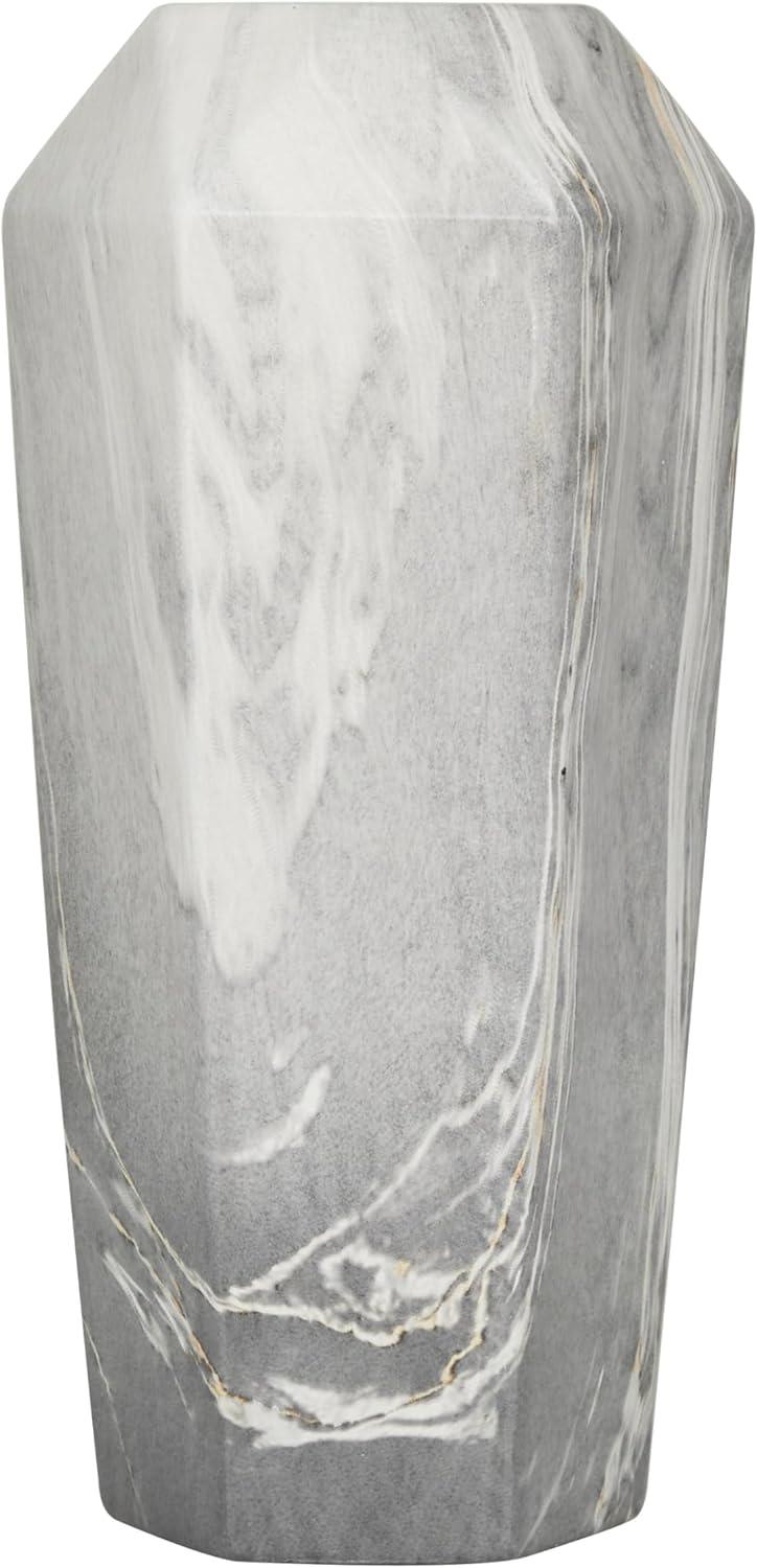 image:imageDeco 79 Ceramic Decorative Vase Faux Marble Centerpiece Vase Flower Vase for Home Decoration 6 x 7 x 14 WhiteBlack