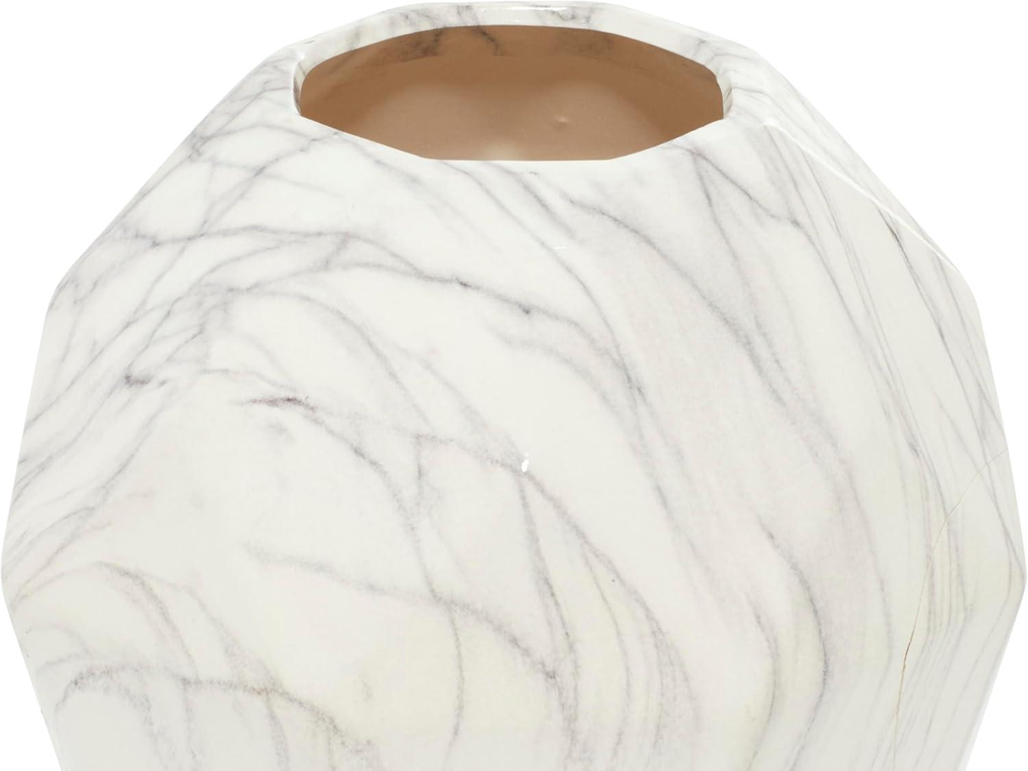 image:imageDeco 79 Ceramic Decorative Vase Faux Marble Centerpiece Vase Flower Vase for Home Decoration 6 x 7 x 14 WhiteWhite