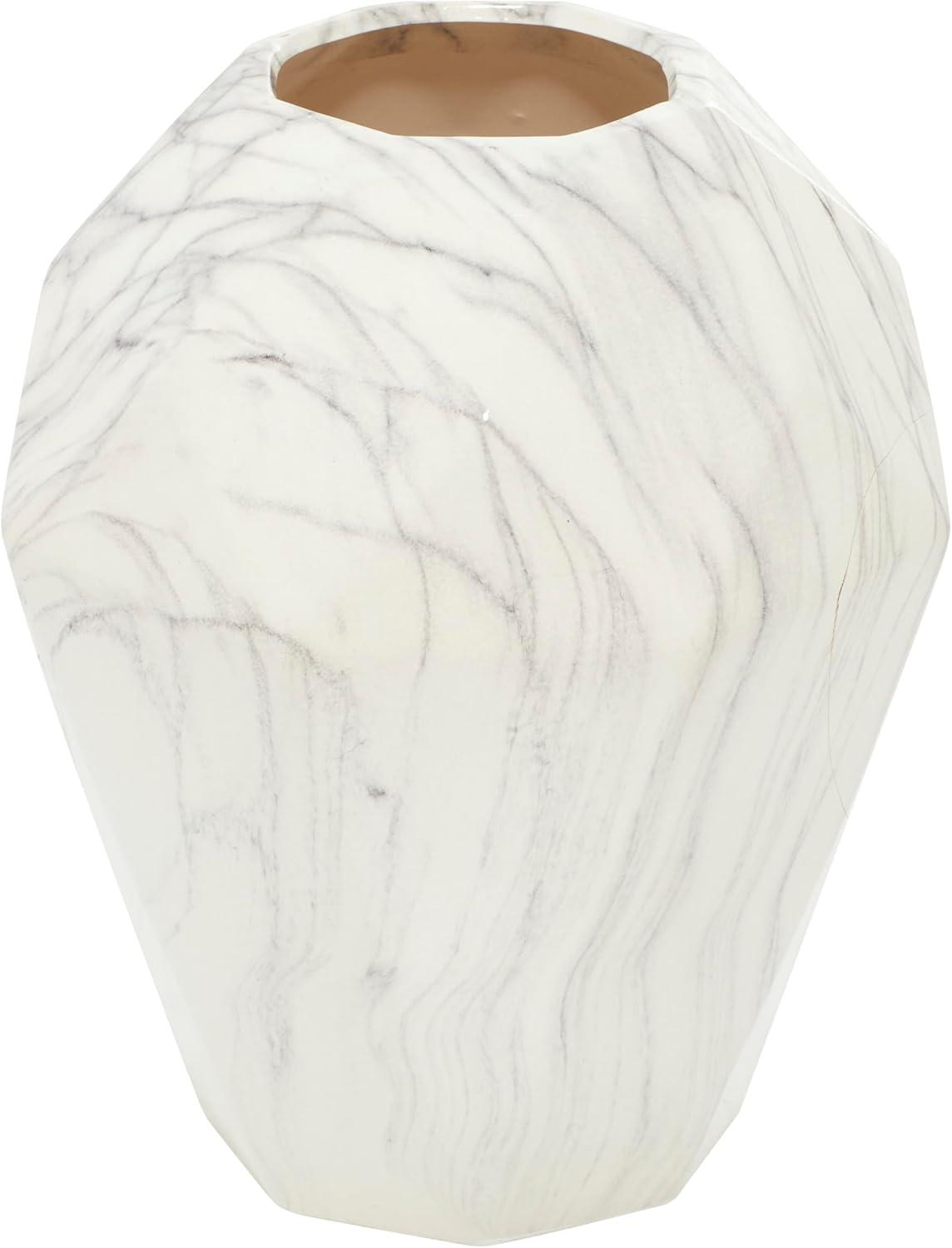 image:imageDeco 79 Ceramic Decorative Vase Faux Marble Centerpiece Vase Flower Vase for Home Decoration 6 x 7 x 14 WhiteWhite