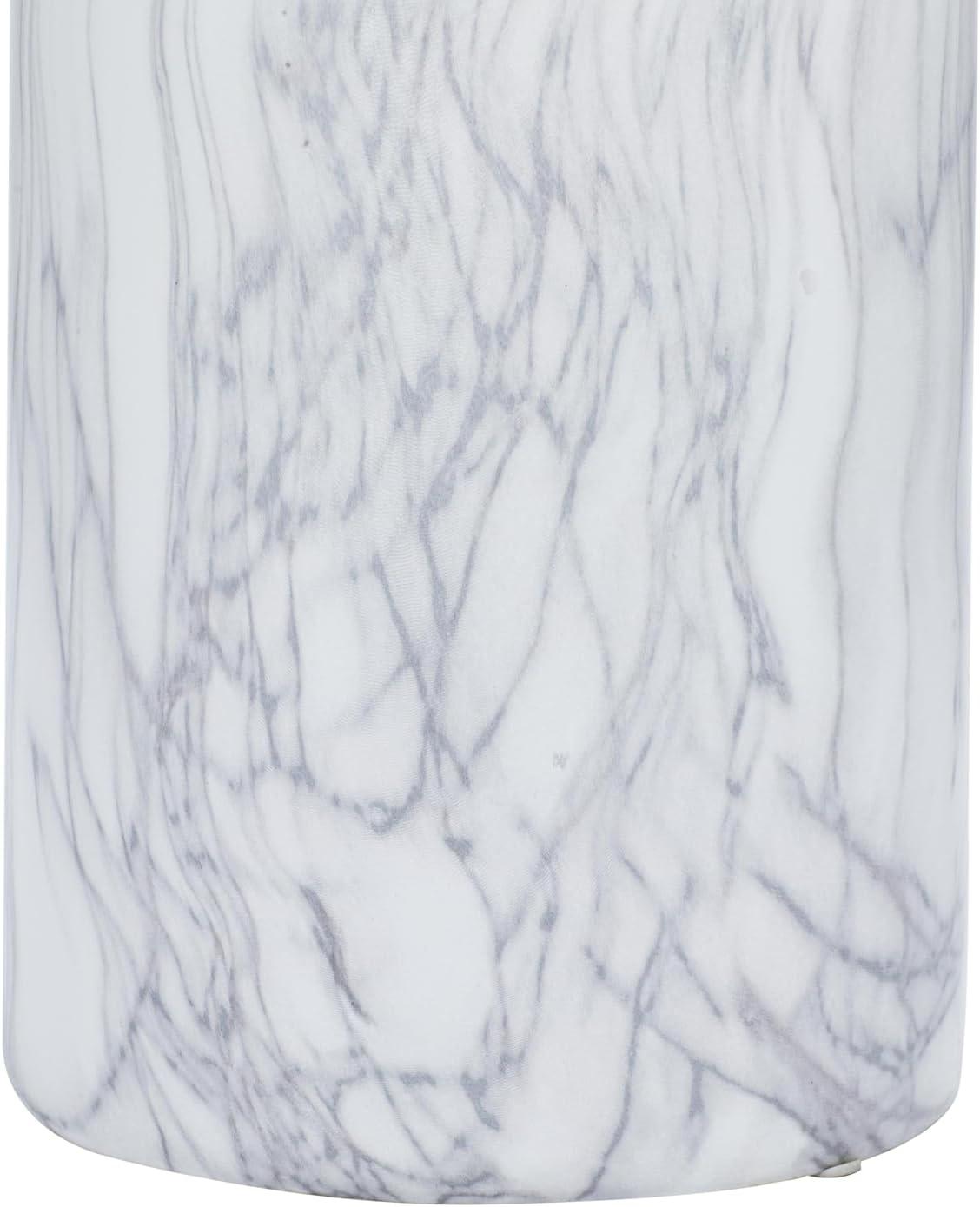 image:imageDeco 79 Ceramic Decorative Vase Faux Marble Centerpiece Vase Flower Vase for Home Decoration 6 x 7 x 14 WhiteWhite