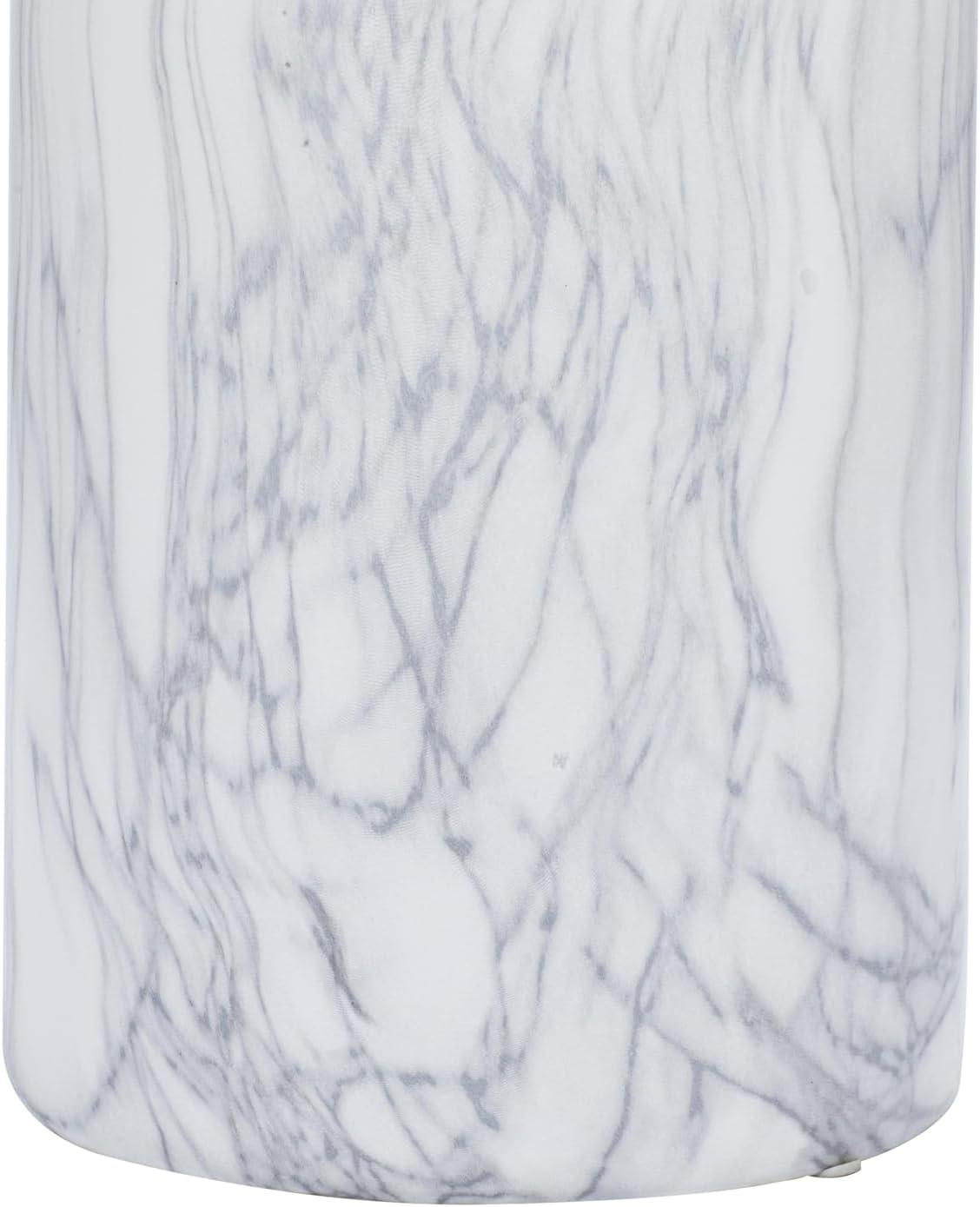 image:imageDeco 79 Ceramic Decorative Vase Faux Marble Centerpiece Vase Flower Vase for Home Decoration 6 x 7 x 14 WhiteWhite