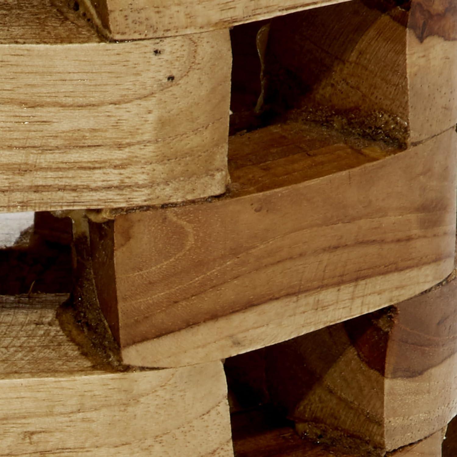 image:imageDeco 79 Teak Wood Handmade Decorative Vase Centerpiece Vases with Cut Out Patterns Set of 2 Vases for Home Decoration 16 12 H Brown