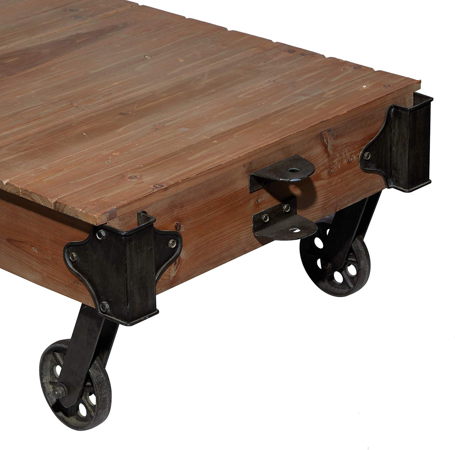 image:imageDeco 79 Wood Cart Coffee Table 56 by 1612Inch Tan