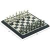 image:imageDeco 79 Aluminum Chess Game Set with Black and Silver Pieces 17 x 17 x 6 SilverBlack