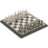 image:imageDeco 79 Aluminum Chess Game Set with Black and Silver Pieces 17 x 17 x 6 SilverBlack