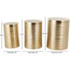 image:imageDeco 79 Metal Side End Accent Table Metallic Ribbed Drum End Table Set of 3 Side Table 24 22 20 H Gold