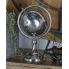 image:imageDeco 79 Aluminum Metal Globe 8 x 7 x 13 Silver