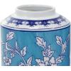 image:imageDeco 79 Ceramic Living Room Decorative Jars Decorative Container with White Floral Patterns Set of 2 Jar with Lid 12 14 H Blue