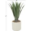 image:imageDeco 79 Faux Foliage Agave Artificial Plant with Realistic Leaves and Beige Ceramic Pot 26 x 26 x 41 Green