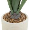 image:imageDeco 79 Faux Foliage Agave Artificial Plant with Realistic Leaves and Beige Ceramic Pot 26 x 26 x 41 Green
