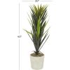 image:imageDeco 79 Faux Foliage Dracaena Artificial Plant with Realistic Leaves and Beige Ceramic Pot 20 x 20 x 42 Green