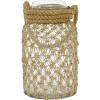 image:imageDeco 79 Glass Decorative Candle Lantern with Rope Handle 7 x 8 x 12 Clear