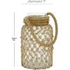 image:imageDeco 79 Glass Decorative Candle Lantern with Rope Handle 7 x 8 x 12 Clear