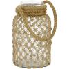 image:imageDeco 79 Glass Decorative Candle Lantern with Rope Handle 7 x 8 x 12 Clear