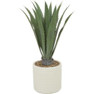 image:imageDeco 79 Faux Foliage Agave Artificial Plant with Realistic Leaves and Beige Ceramic Pot 26 x 26 x 41 Green