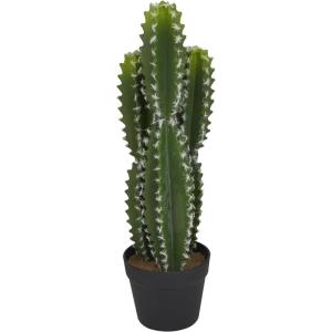 image:imageDeco 79 Faux Foliage Cactus Indoor Outdoor Artificial Plant Fake Plant with Realistic Leaves and Black Round Pot Plant 7 x 7 x 23 Green
