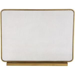 image:imageDeco 79 Metal Geometric 1 Panel Fireplace Screen with Rounded Edges and Rectangular Base 38 x 5 x 29 Gold