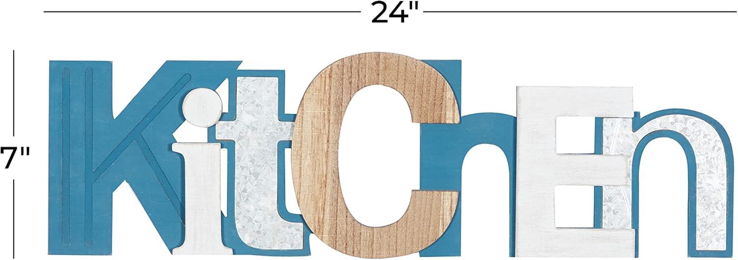 image:imageDeco 79 Multi Colored Wood Coastal Wall Decor 7 x 24 x 1 Inches