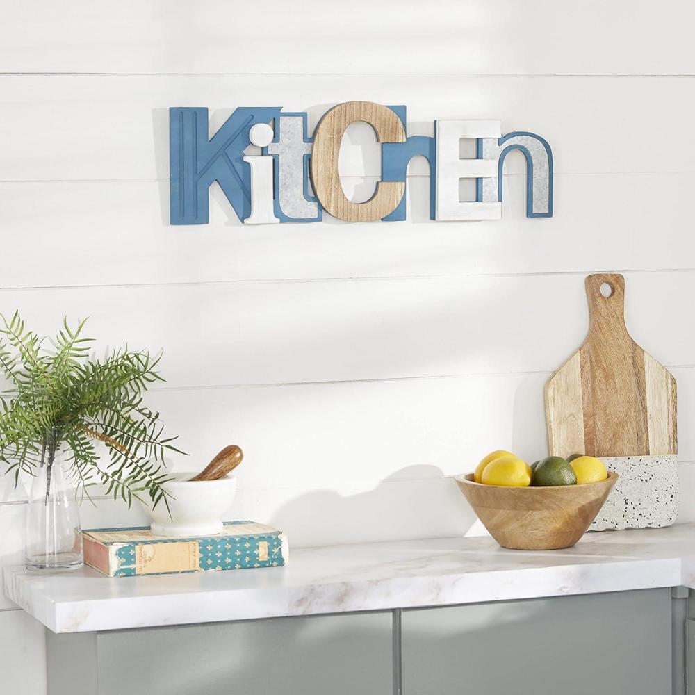 image:imageDeco 79 Multi Colored Wood Coastal Wall Decor 7 x 24 x 1 Inches