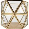 image:imageCosmoLiving by Cosmopolitan Metal Geometric Wide Diamond Patterned Hexagon Candle Lantern with Clear Glass Set of 3 8 7 6 H Gold