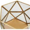 image:imageCosmoLiving by Cosmopolitan Metal Geometric Wide Diamond Patterned Hexagon Candle Lantern with Clear Glass Set of 3 8 7 6 H Gold