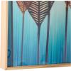 image:imageCosmoLiving by Cosmopolitan Porcelain Leaf Framed Wall Art with Gold Aluminum Frame 71 x 2 x 20 Blue
