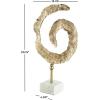 image:imageDeco 79 Aluminum Metal Abstract Decorative Sculpture Textured Spiral Home Decor Statue with Marble Base Accent Figurine 13 x 4 x 20 Gold