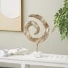 image:imageDeco 79 Aluminum Metal Abstract Decorative Sculpture Textured Spiral Home Decor Statue with Marble Base Accent Figurine 13 x 4 x 20 Gold