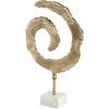 image:imageDeco 79 Aluminum Metal Abstract Decorative Sculpture Textured Spiral Home Decor Statue with Marble Base Accent Figurine 13 x 4 x 20 Gold
