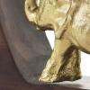 image:imageDeco 79 Aluminum Metal Elephant Decorative Sculpture Home Decor Statue with Brown Wooden Frame Accent Figurine 14 x 2 x 12 Gold