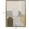 image:imageDeco 79 Canvas Abstract Art Deco Linear Arched Framed Wall Art with Gold Foil Accents 24 x 2 x 32 Cream