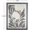 image:imageDeco 79 Canvas Floral Framed Wall Art with Black Stems and Leaves 14 x 1 x 11 White