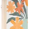 image:imageDeco 79 Canvas Floral Framed Wall Art with Green Leaves and Vase 14 x 1 x 11 Orange