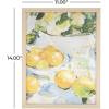 image:imageDeco 79 Canvas Fruit Lemon Framed Wall Art with Light Brown Frame 14 x 1 x 11 Yellow