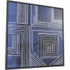 image:imageDeco 79 Canvas Geometric Living Room Framed Wall Art Canvas Wall Art with White Square Outlines Wall Art 40 x 2 x 40 Blue