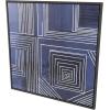 image:imageDeco 79 Canvas Geometric Living Room Framed Wall Art Canvas Wall Art with White Square Outlines Wall Art 40 x 2 x 40 Blue