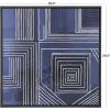 image:imageDeco 79 Canvas Geometric Living Room Framed Wall Art Canvas Wall Art with White Square Outlines Wall Art 40 x 2 x 40 Blue