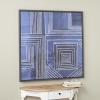 image:imageDeco 79 Canvas Geometric Living Room Framed Wall Art Canvas Wall Art with White Square Outlines Wall Art 40 x 2 x 40 Blue
