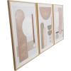 image:imageDeco 79 Canvas Geometric Mid Century Modern Geometric Framed Wall Art with Brown Accents Set of 3 24 W 36 H Pink