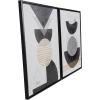 image:imageDeco 79 Canvas Geometric Mid Century Modern Geometric Framed Wall Art with Gold Foil Accent Set of 2 24 W 32 H White