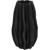 image:imageDeco 79 Ceramic Abstract Decorative Vase Ribbed Dimensional Folded Centerpiece Vase with Curvy Rim Flower Vase for Home Decoration 6 x 6 x 12 WhiteBlack