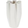 image:imageDeco 79 Ceramic Abstract Decorative Vase Ribbed Dimensional Folded Centerpiece Vase with Curvy Rim Flower Vase for Home Decoration 6 x 6 x 12 WhiteWhite