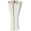 image:imageDeco 79 Ceramic Abstract Decorative Vase Ribbed Dimensional Folded Centerpiece Vase with Curvy Rim Flower Vase for Home Decoration 6 x 6 x 12 WhiteWhite