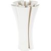 image:imageDeco 79 Ceramic Abstract Decorative Vase Ribbed Dimensional Folded Centerpiece Vase with Curvy Rim Flower Vase for Home Decoration 6 x 6 x 12 WhiteWhite