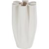 image:imageDeco 79 Ceramic Abstract Decorative Vase Ribbed Dimensional Folded Centerpiece Vase with Curvy Rim Flower Vase for Home Decoration 6 x 6 x 12 WhiteWhite