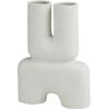 image:imageDeco 79 Ceramic Abstract Dual Opening UShaped Vase with Glossy Speckled Texture 11 x 4 x 15 WhiteWhite