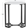 image:imageDeco 79 Contemporary Metal End Living Room Accent Side Table for Small Spaces 21 L x 18 W x 24 H White