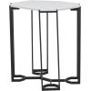 image:imageDeco 79 Contemporary Metal End Living Room Accent Side Table for Small Spaces 21 L x 18 W x 24 H White