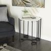 image:imageDeco 79 Contemporary Metal End Living Room Accent Side Table for Small Spaces 21 L x 18 W x 24 H White
